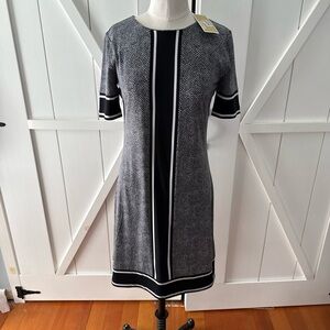 Michael Kors Monochrome Patterned Midi Dress